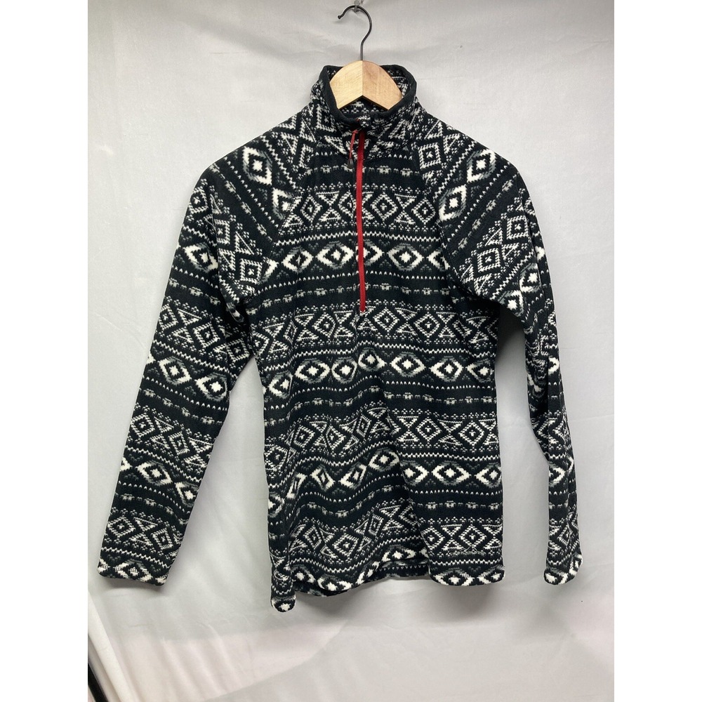 Eddie Bauer Women's Sweatshirt Size Small Gray  Black Long Sleeves Cotton Blend